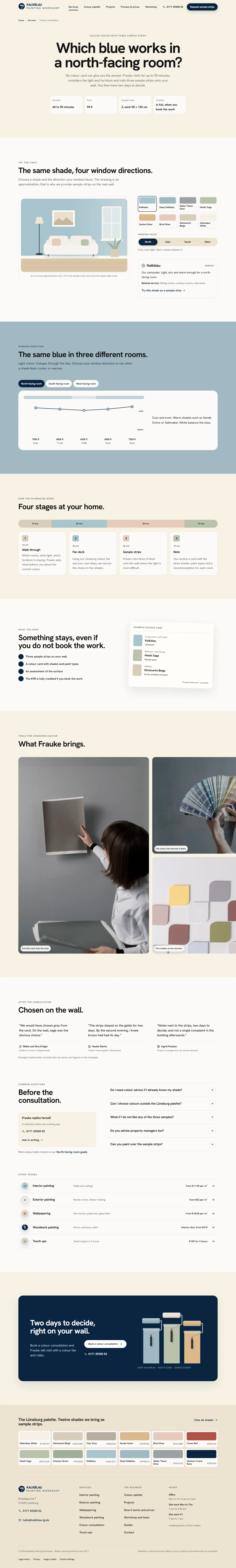 Subpage of the Kalkblau template