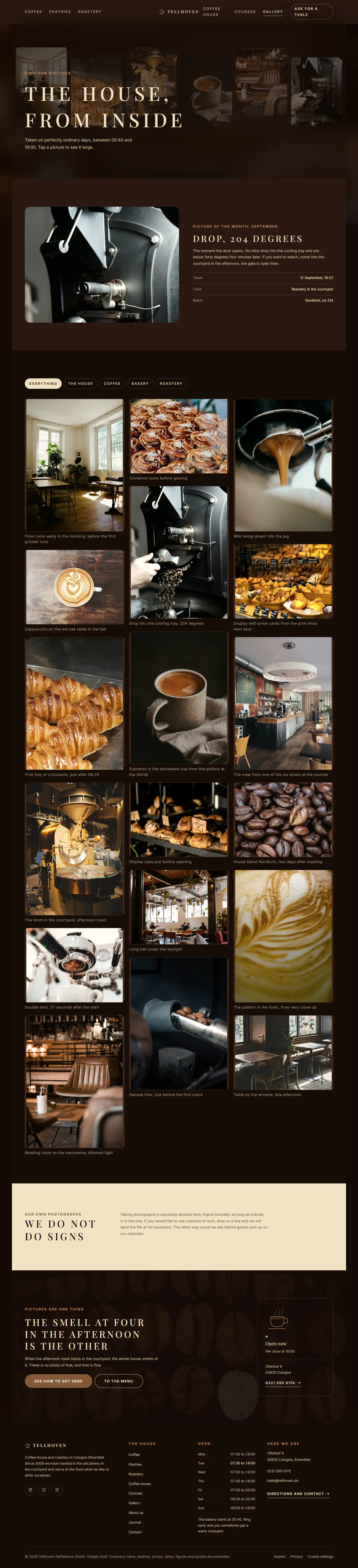 Gallery page of the Tellhoven template with the filtered picture wall