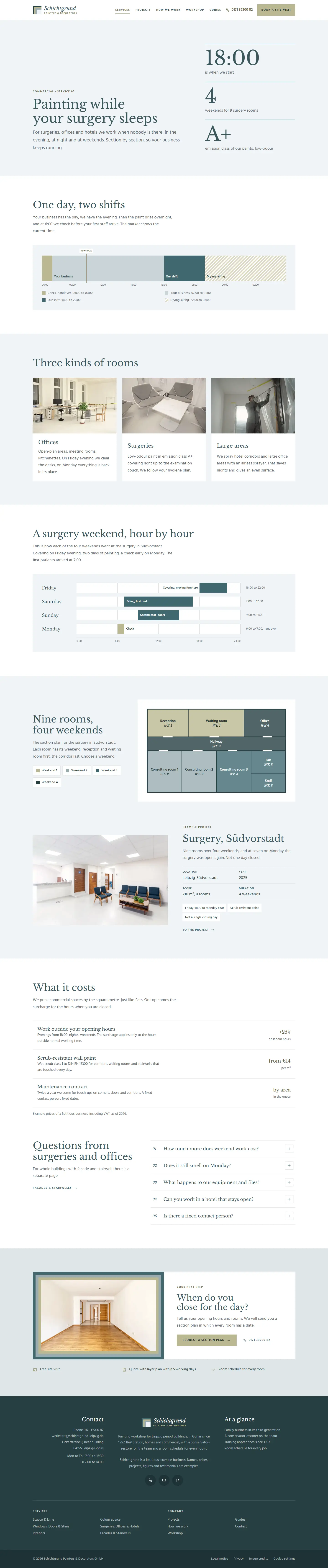 Practices & offices, subpage of the Schichtgrund template