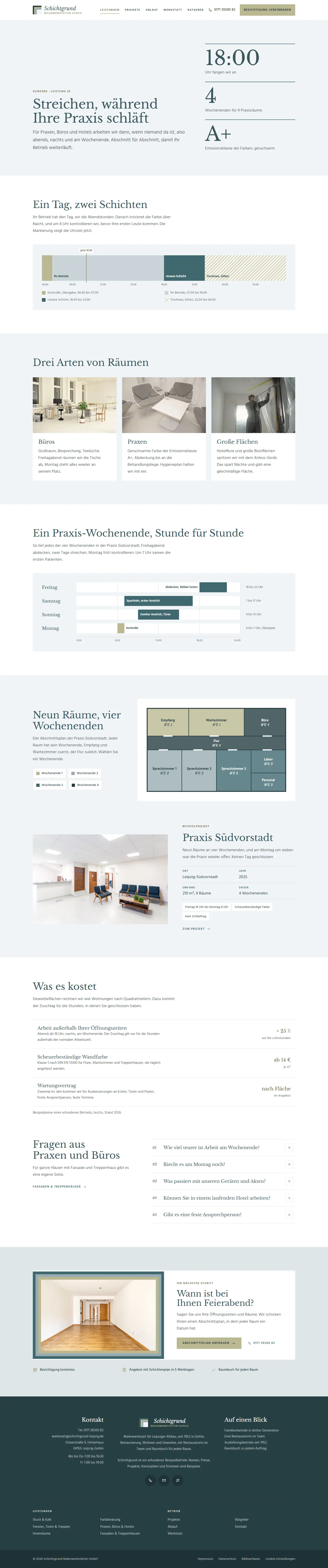 Praxen & Büros, Unterseite des Templates Schichtgrund