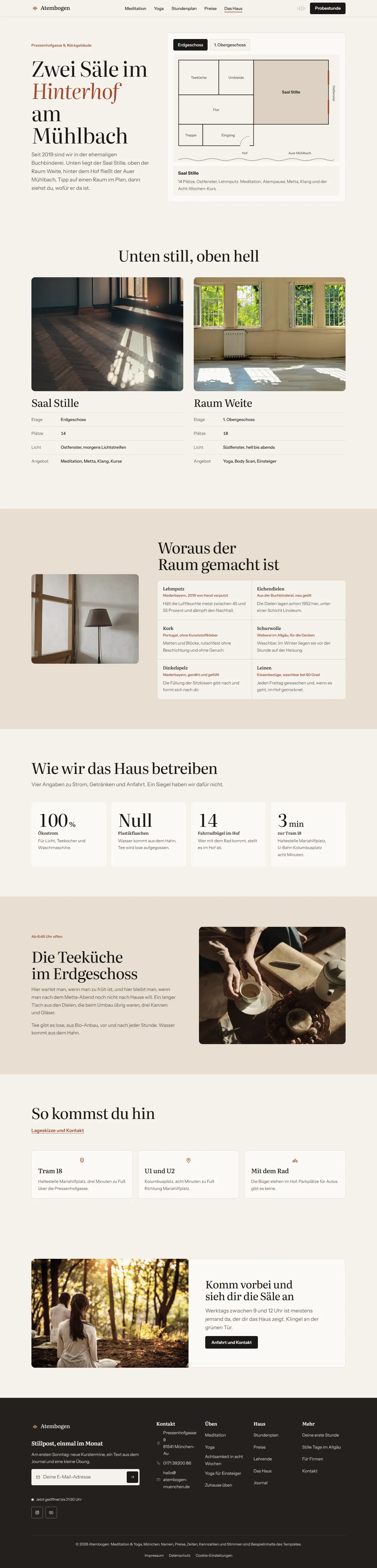 Das Haus, Unterseite des Templates Atembogen