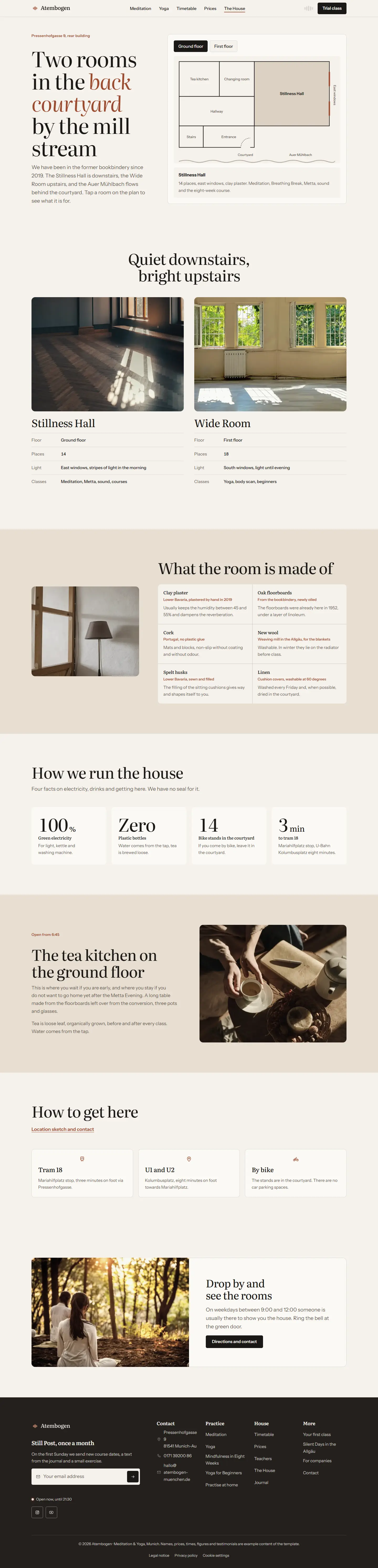 The house, subpage of the Atembogen template