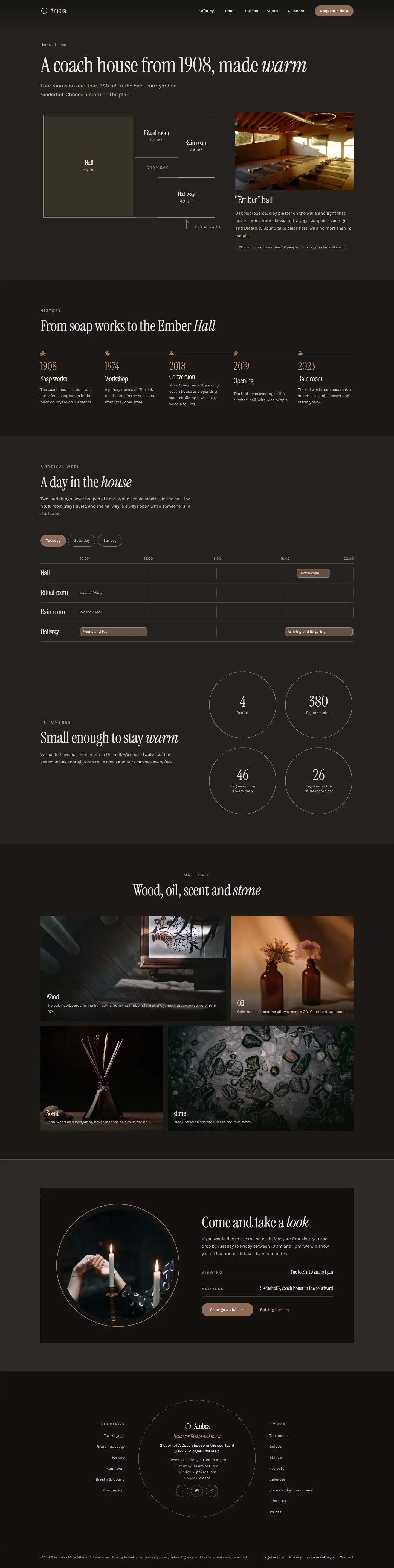 The house, subpage of the Ambra template