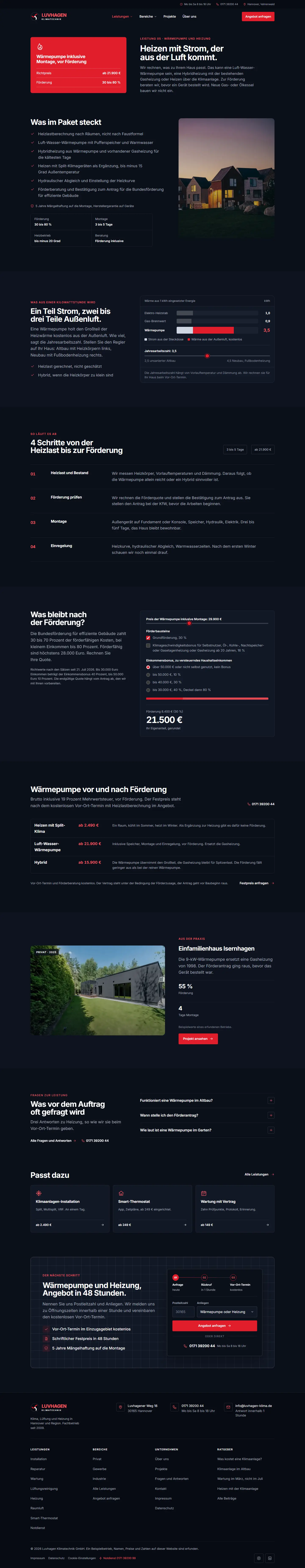 Förderung zum Durchrechnen des Templates Luvhagen