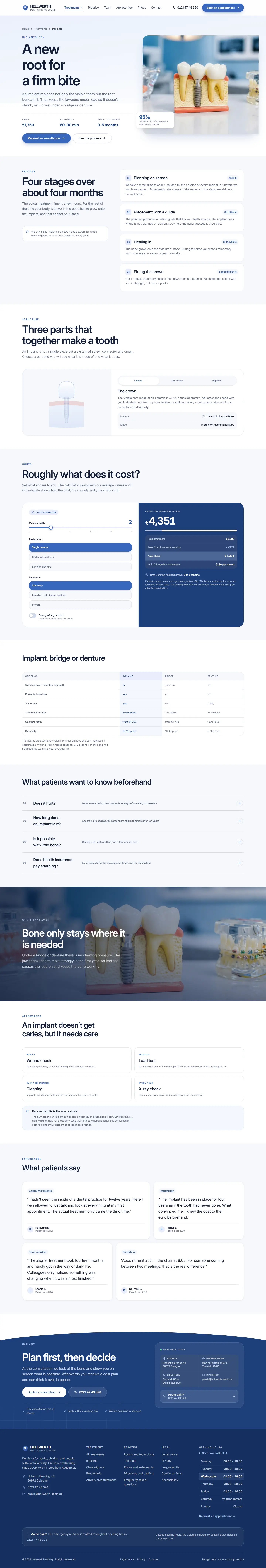 Implant page of the Hellwerth template
