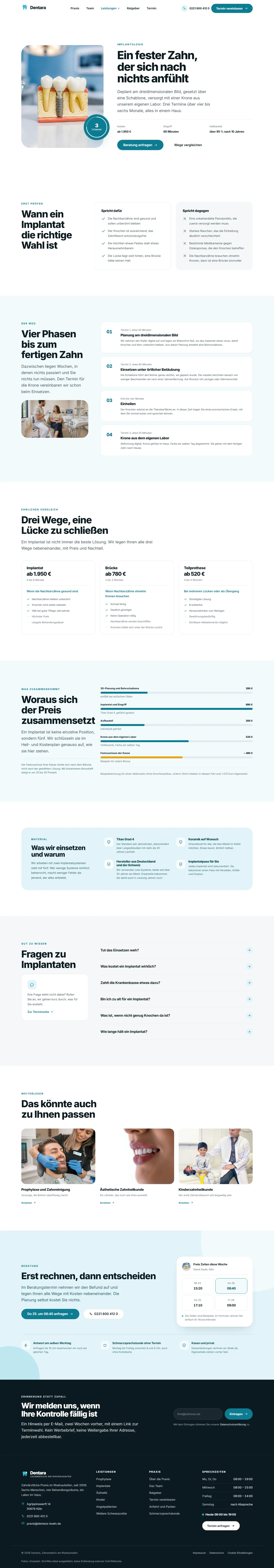 Drei Wege, ein Preisvergleich des Templates Dentara