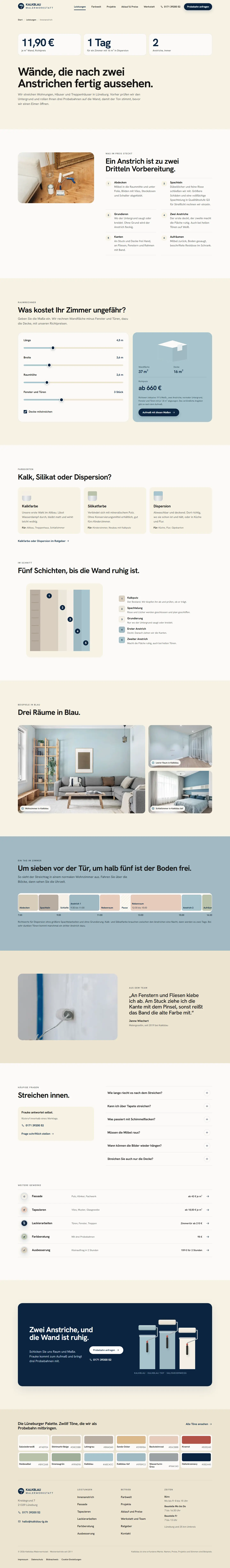 Ein Zimmer in Zahlen des Templates Kalkblau