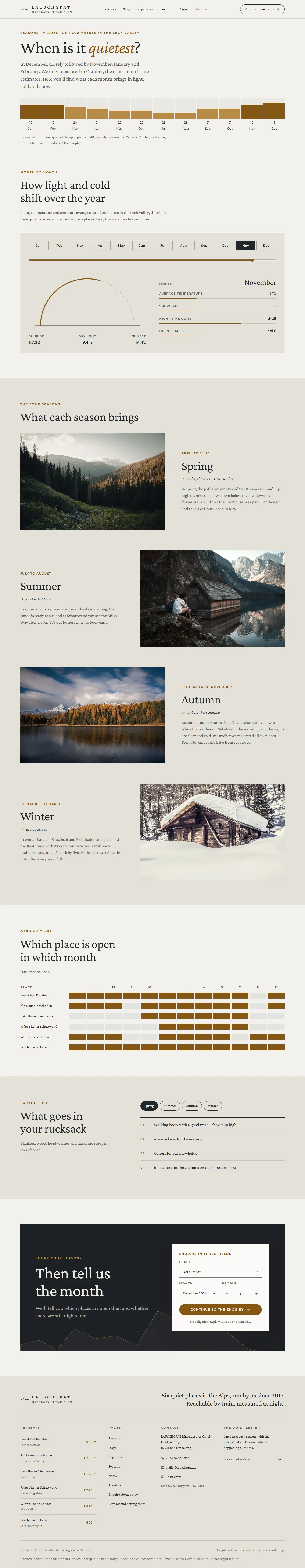 Seasons, subpage of the Lauschgrat template