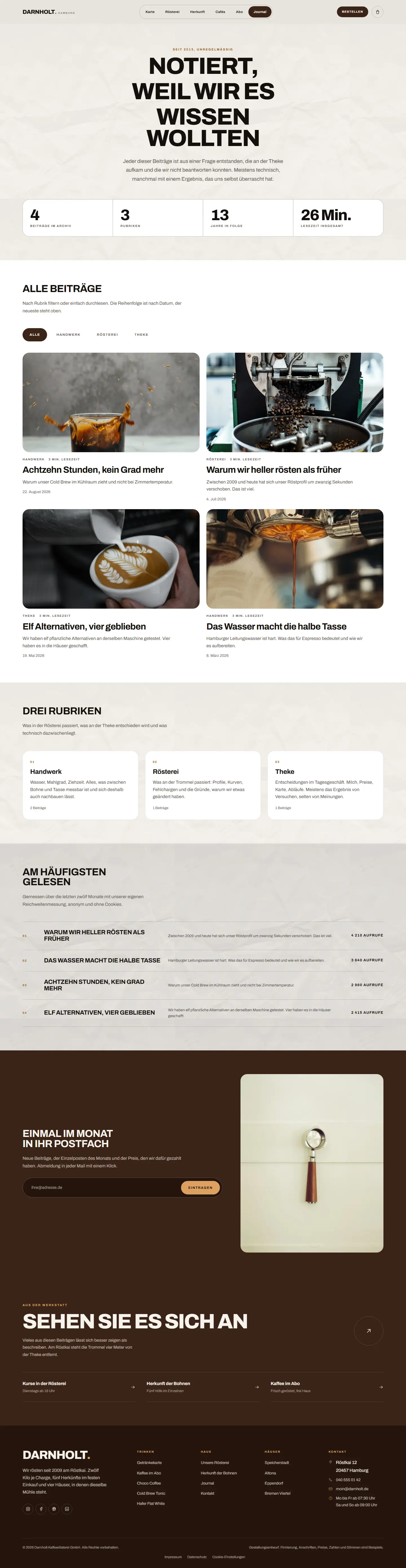 Magazin mit Rubrikfilter des Templates Darnholt