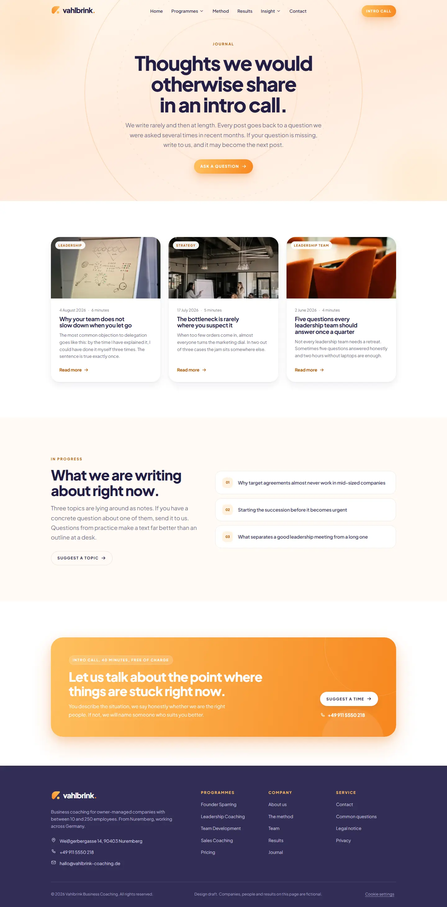 Journal page of the Vahlbrink template