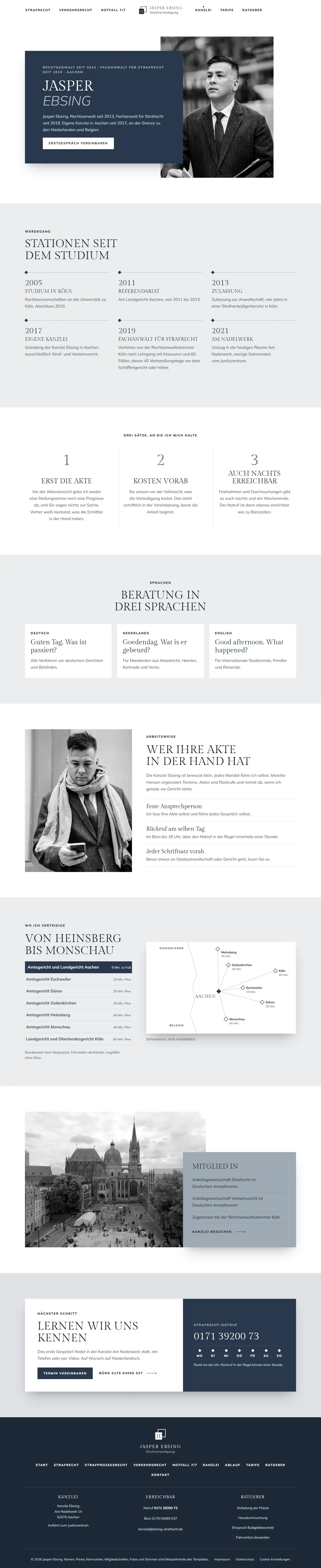 Kanzlei, Unterseite des Templates Ebsing