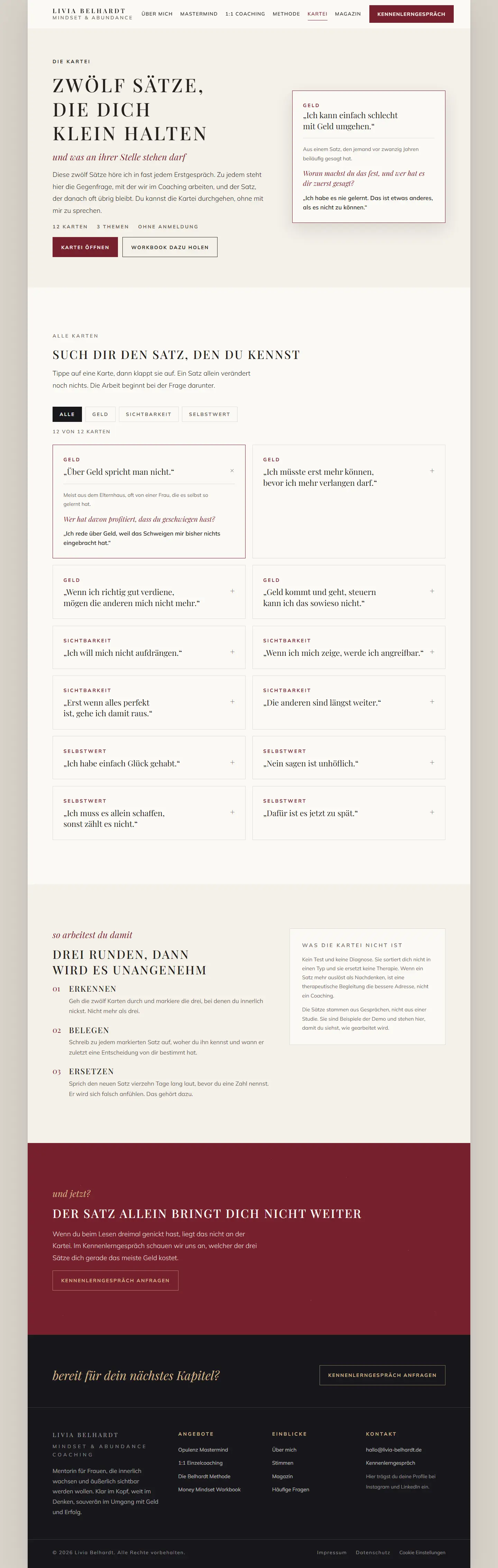 Unterseite des Templates Belhardt