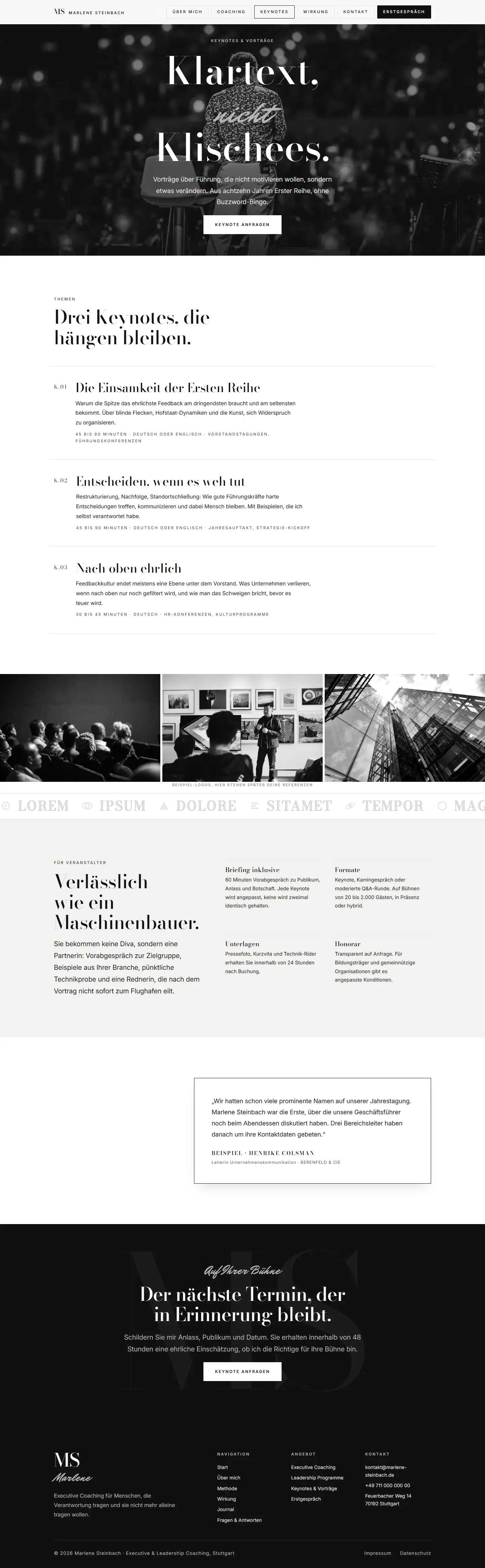 Keynotes des Templates Steinbach