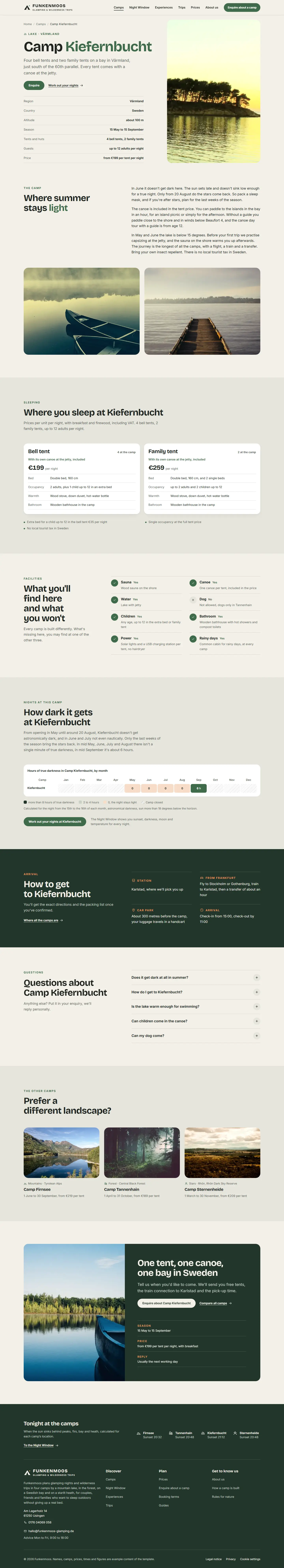 Kiefernbucht, subpage of the Funkenmoos template