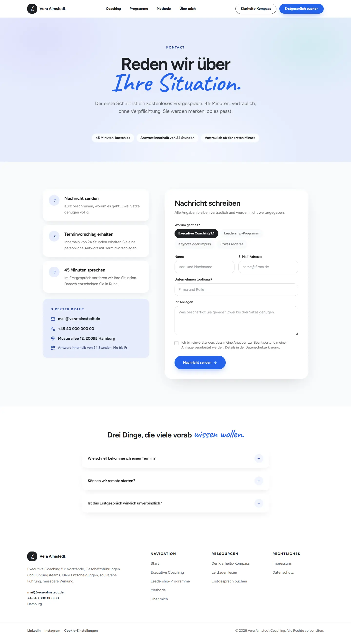 Kontakt des Templates Almstedt