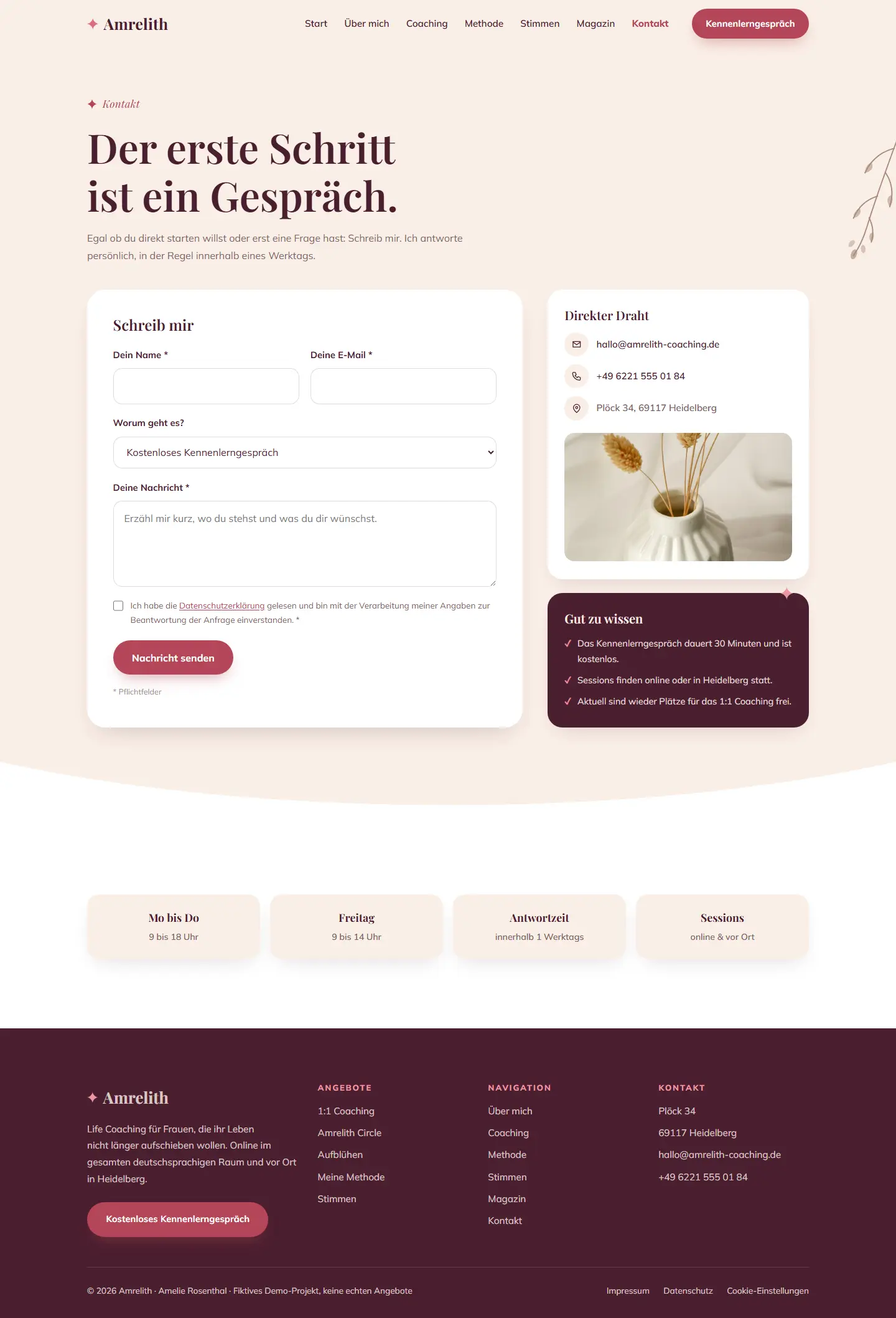 Kontakt des Templates Amrelith