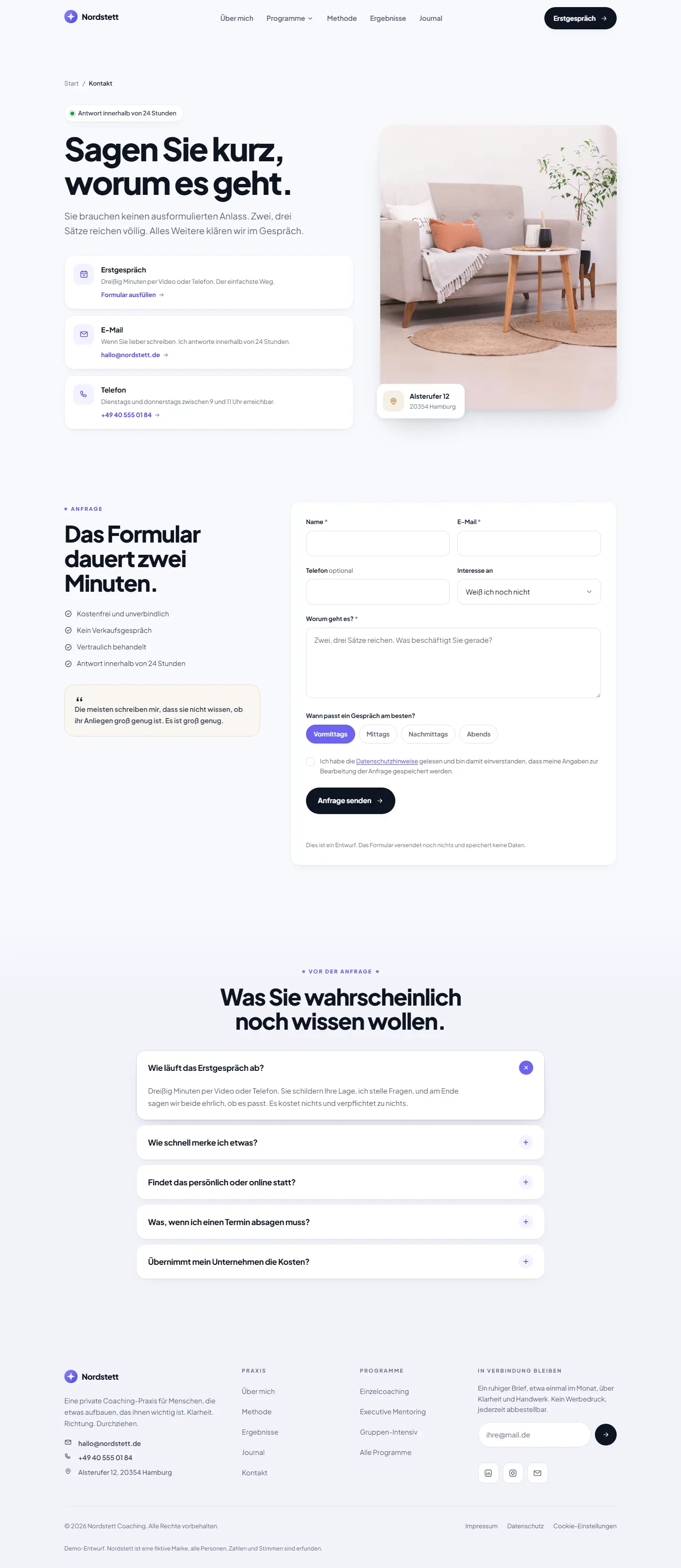 Kontakt des Templates Nordstett