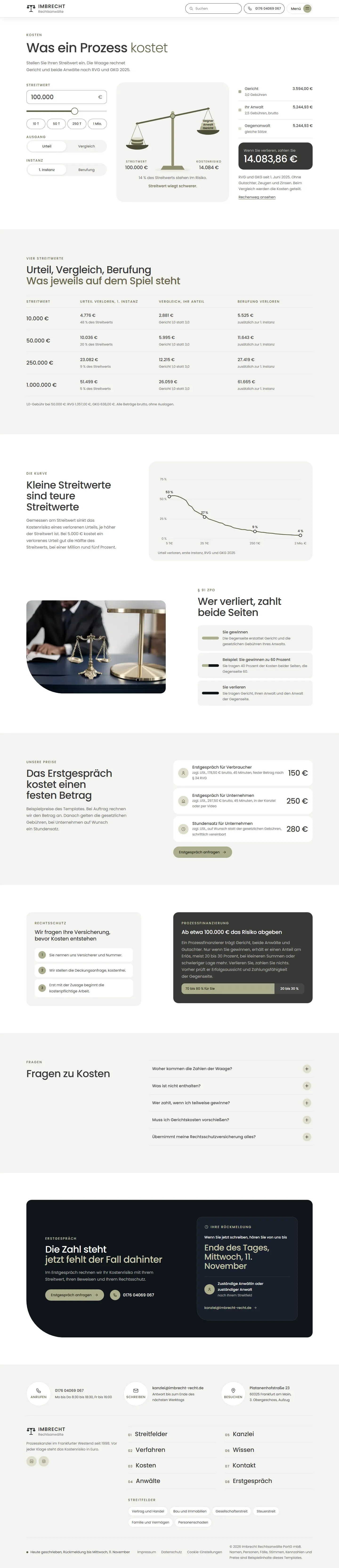 Das Herzstück des Templates Imbrecht, komplette Seite