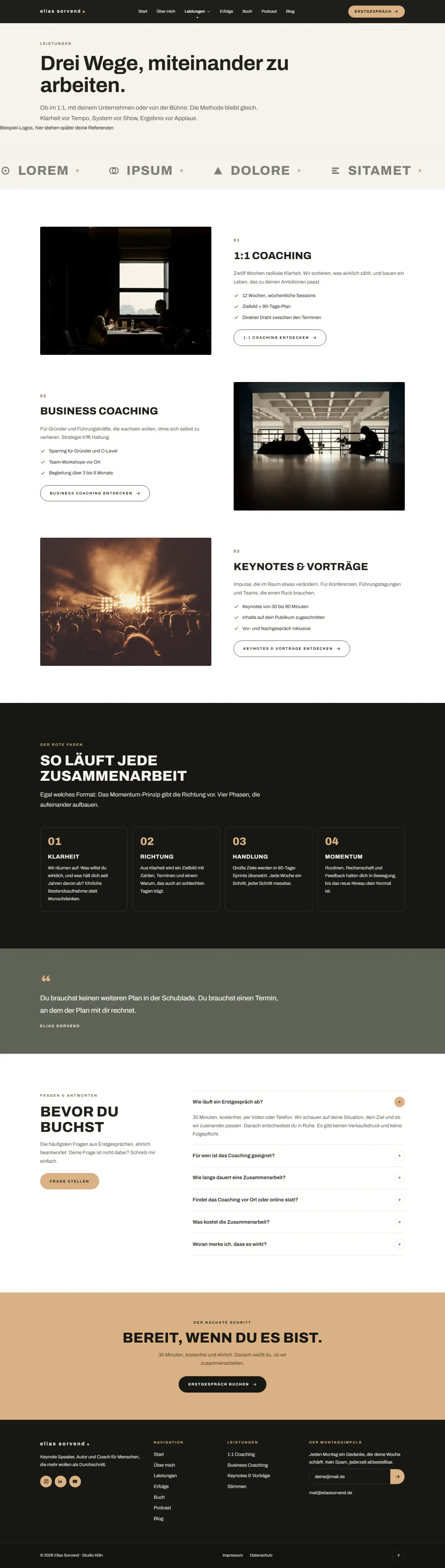 Leistungen des Templates Sorvend