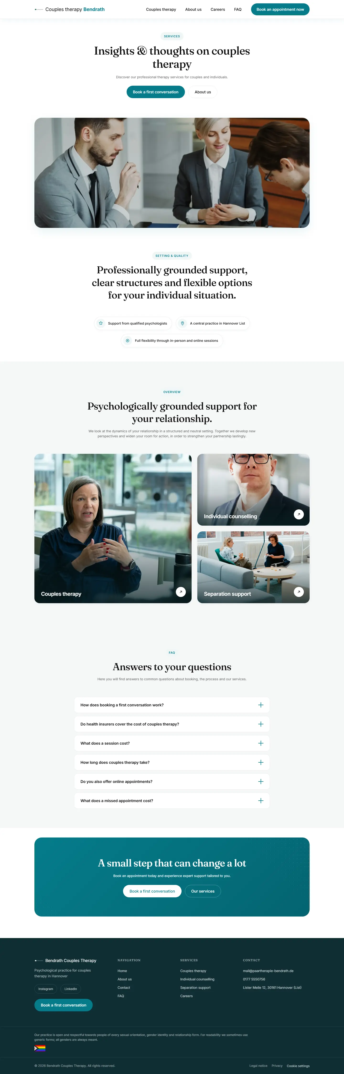 Services page of the Bendrath template