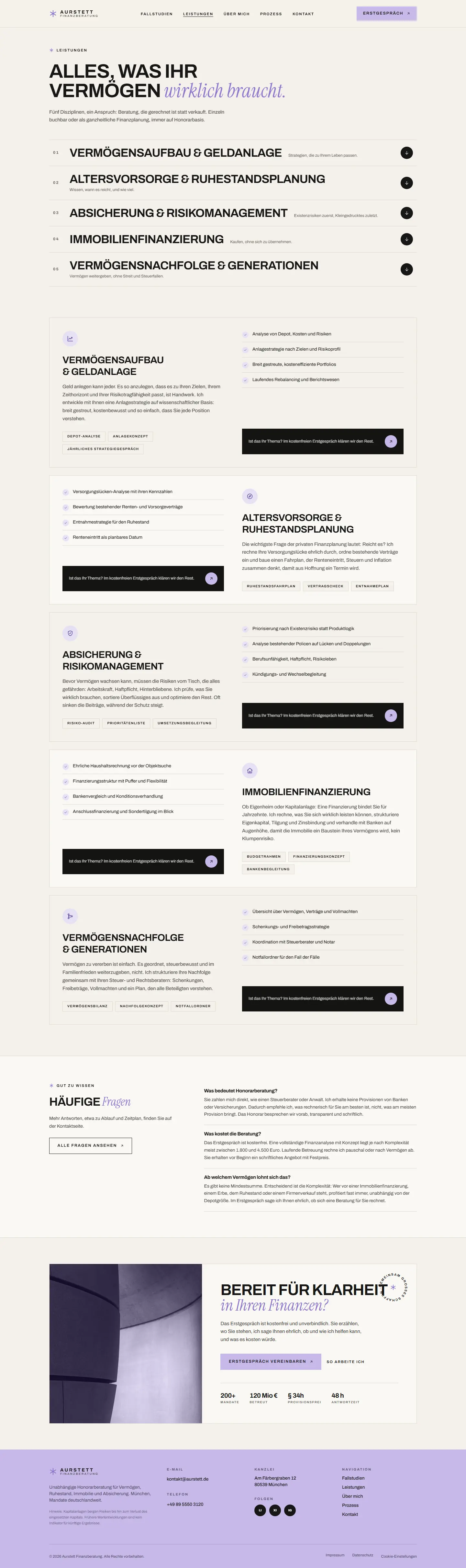 Weitere Unterseite des Templates Aurstett