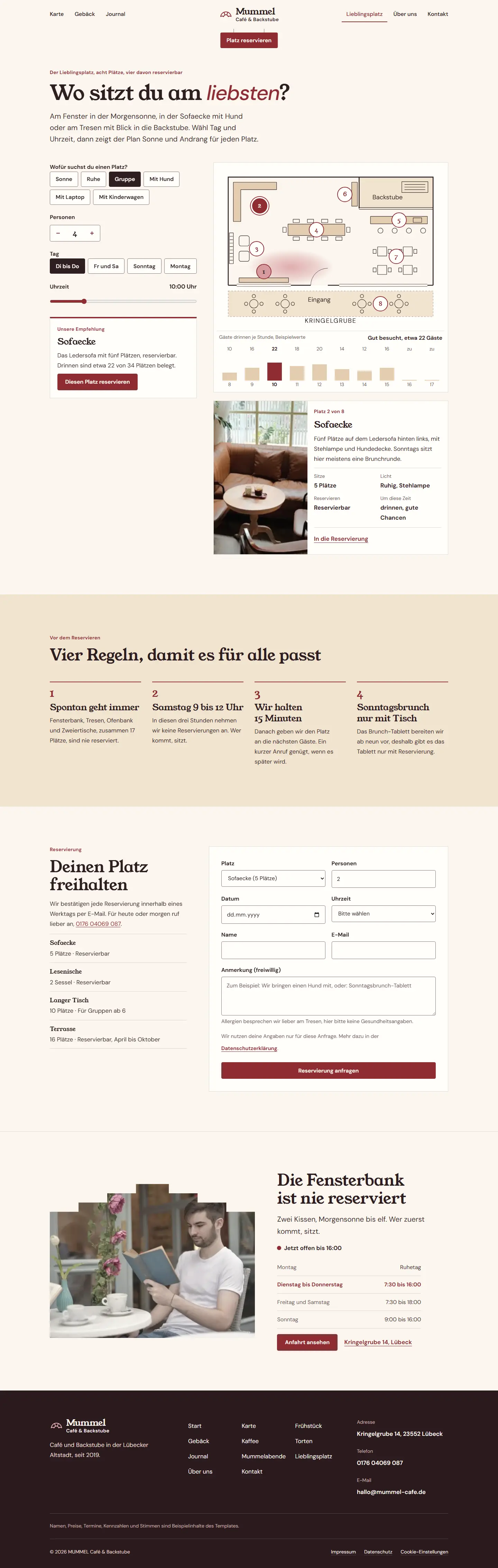 Das Herzstück des Templates Mummel, komplette Seite