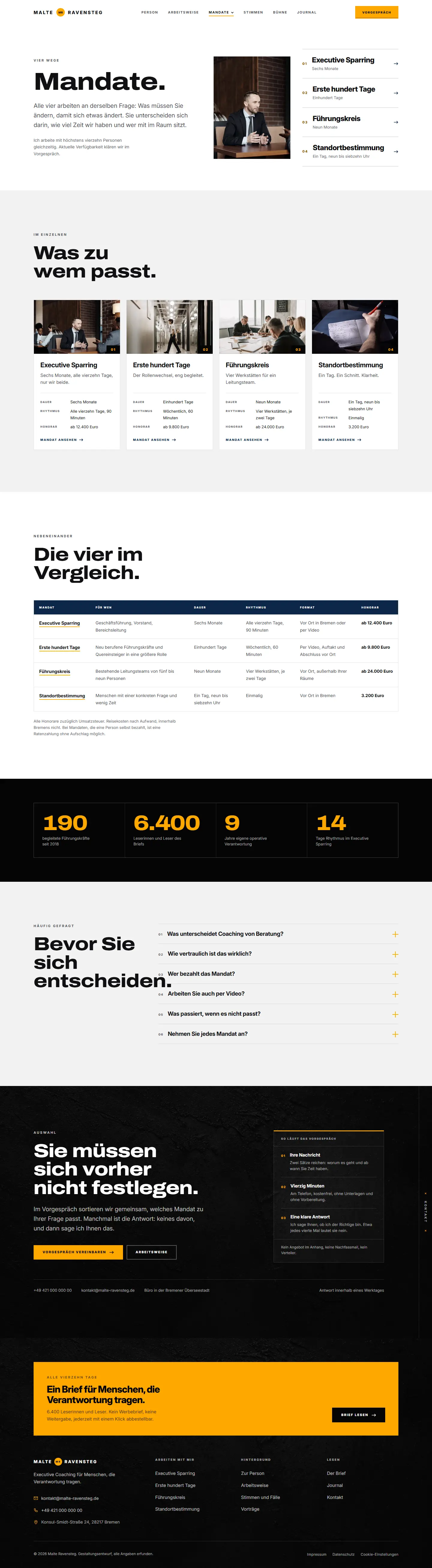 Weitere Unterseite des Templates Ravensteg