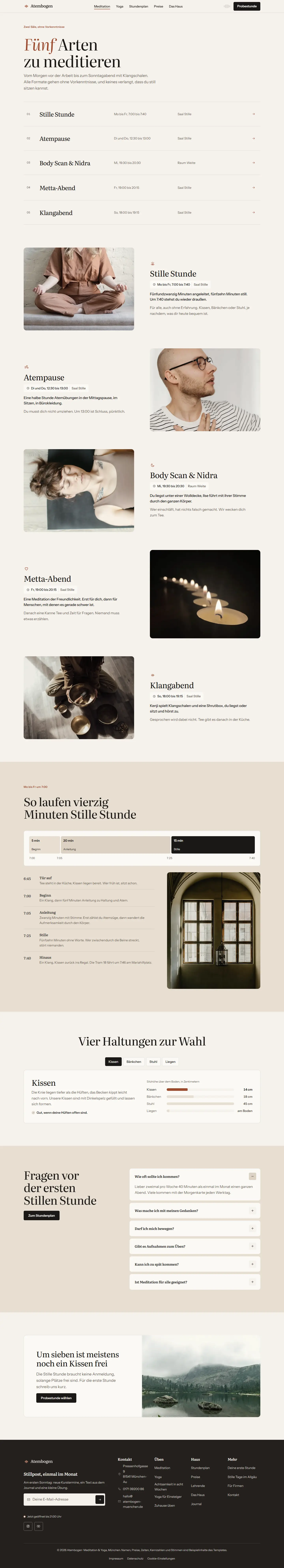 Meditation, Unterseite des Templates Atembogen