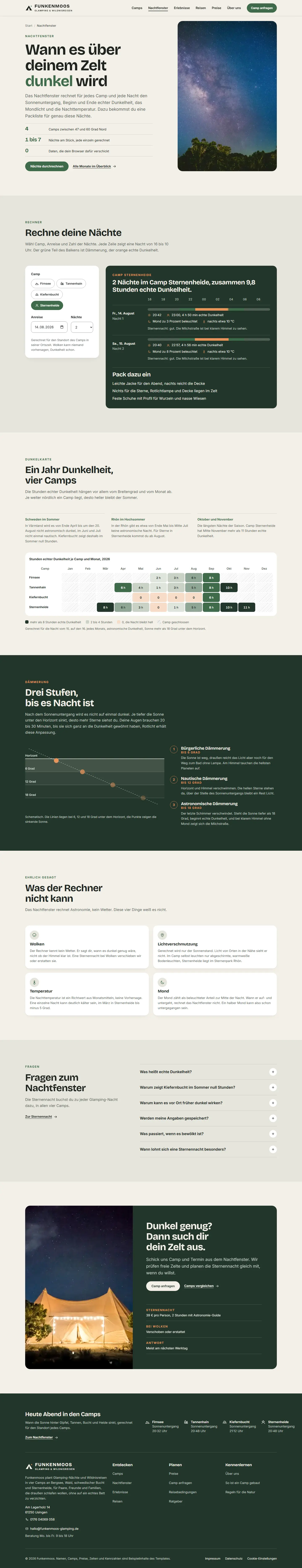 Das Herzstück des Templates Funkenmoos, komplette Seite
