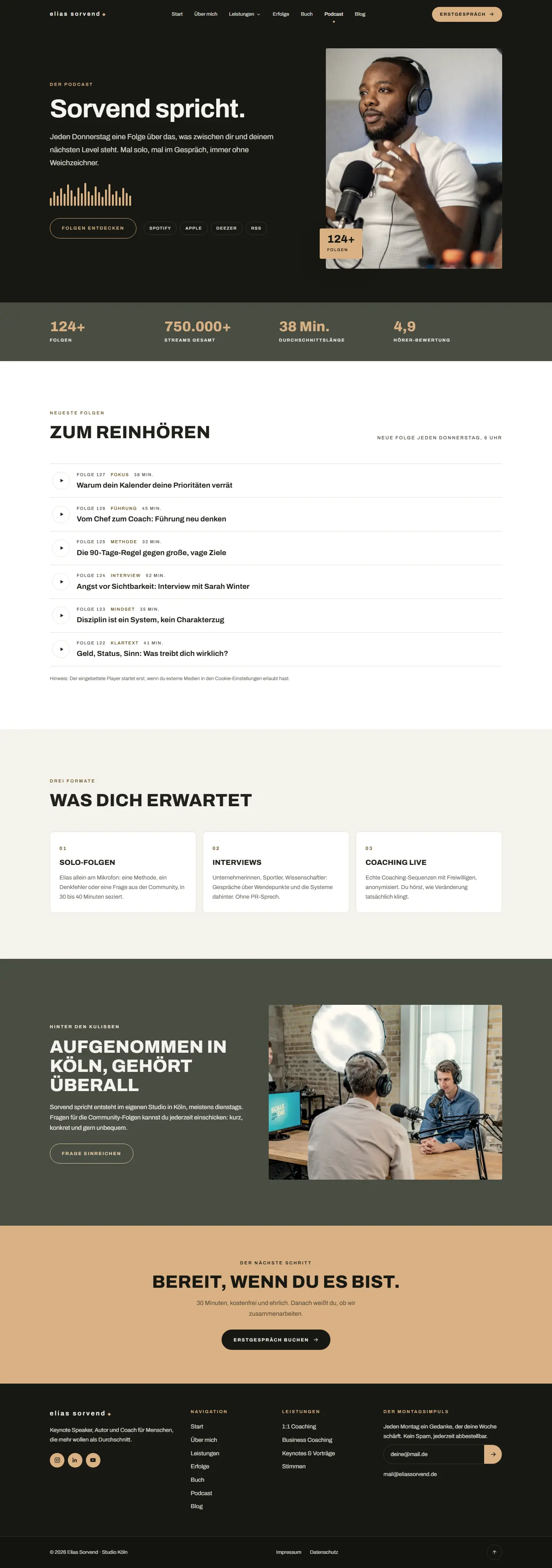 Weitere Unterseite des Templates Sorvend