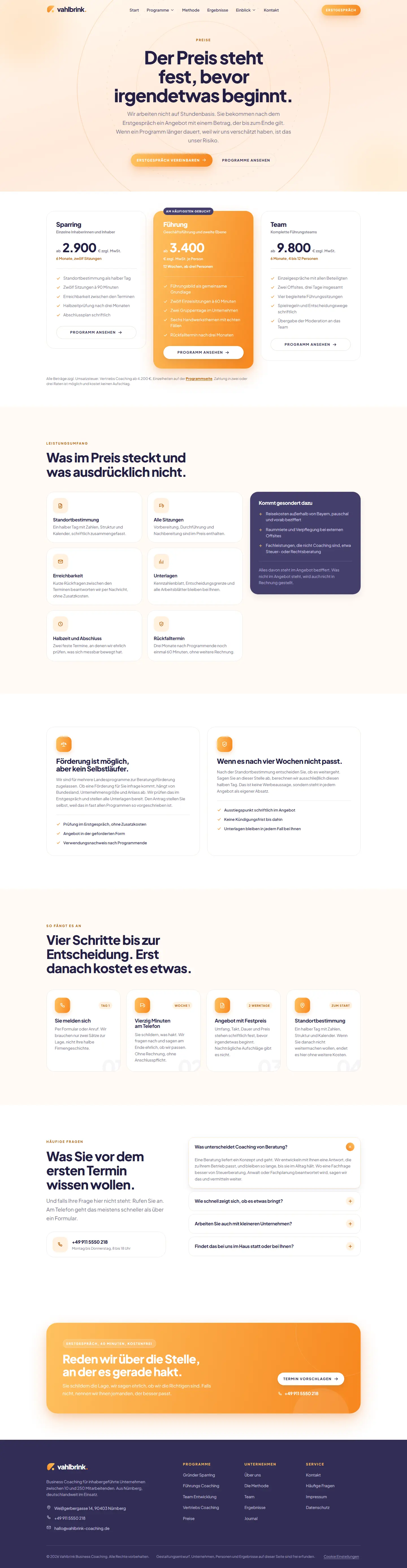 Preise des Templates Vahlbrink