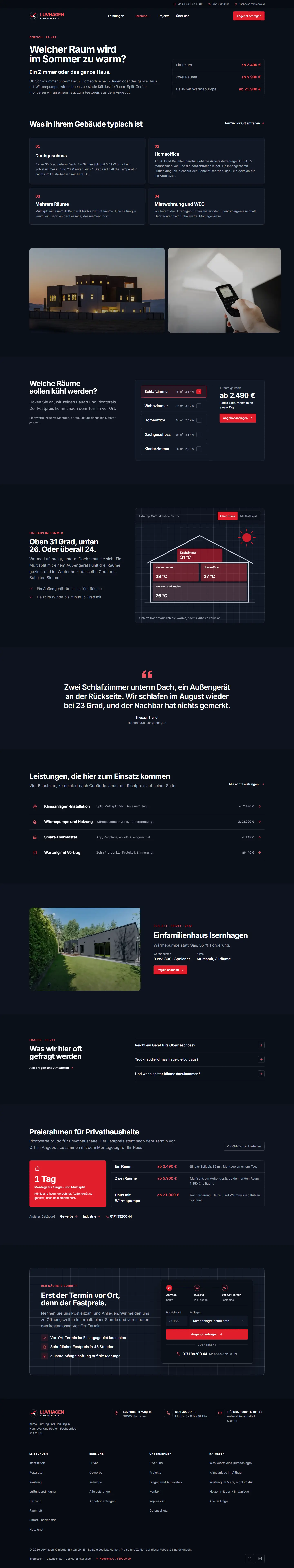Welche Räume werden zu warm des Templates Luvhagen