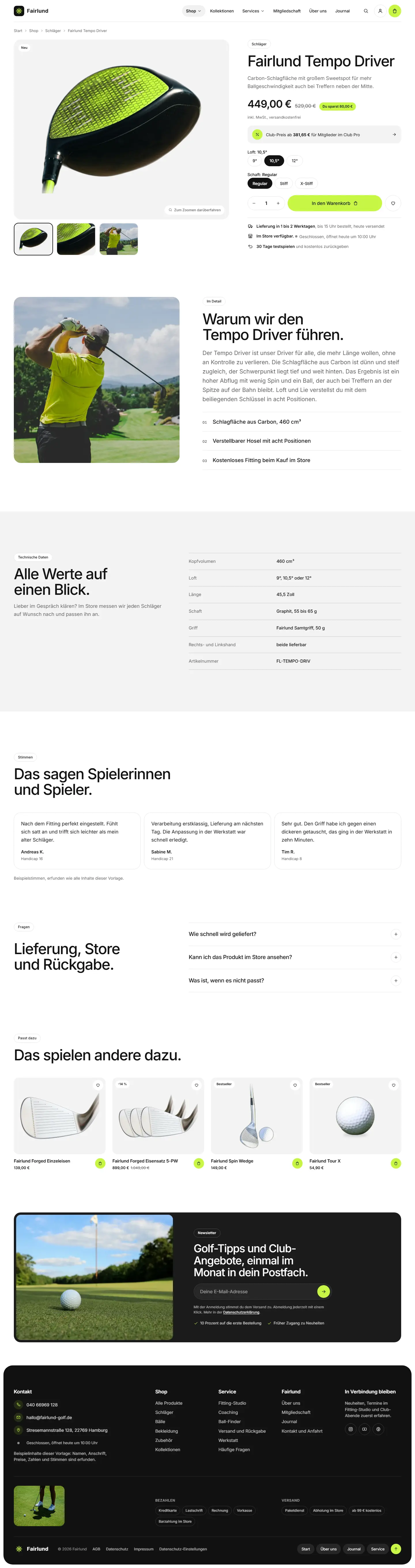 24 Produktseiten aus einer Datei des Templates Fairlund