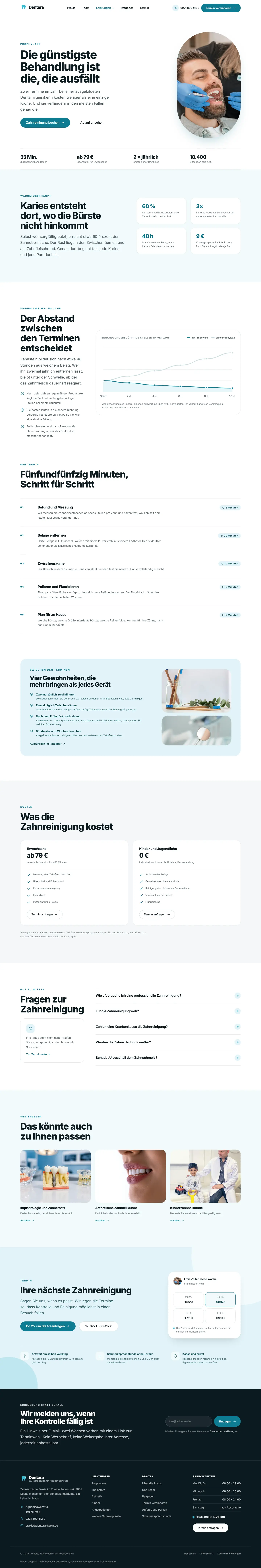 Vorsorge als Kurve des Templates Dentara