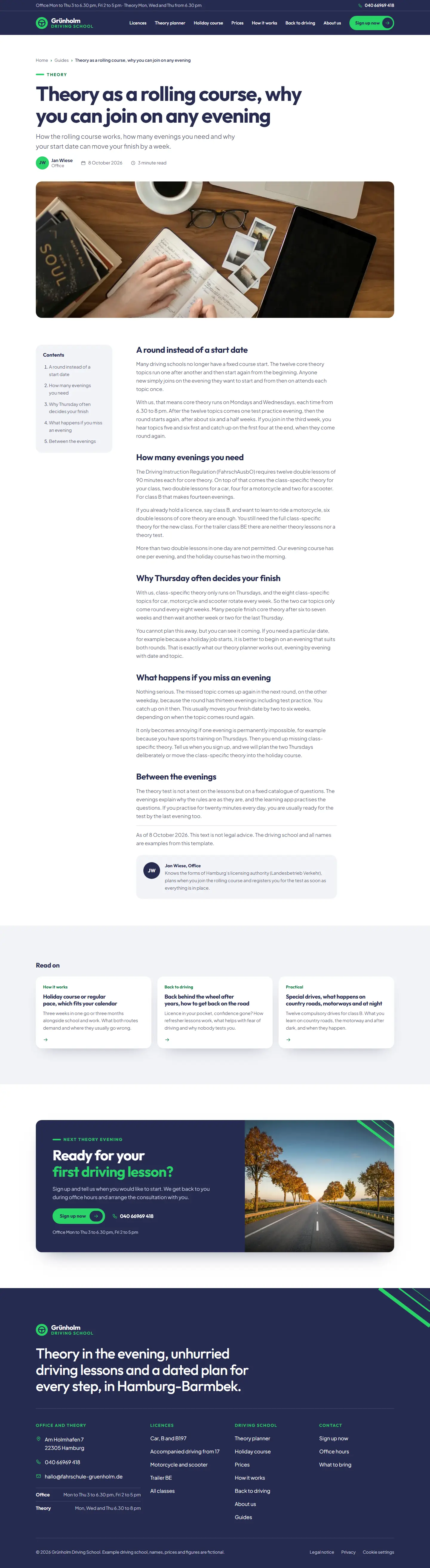 Guides, subpage of the Grünholm template