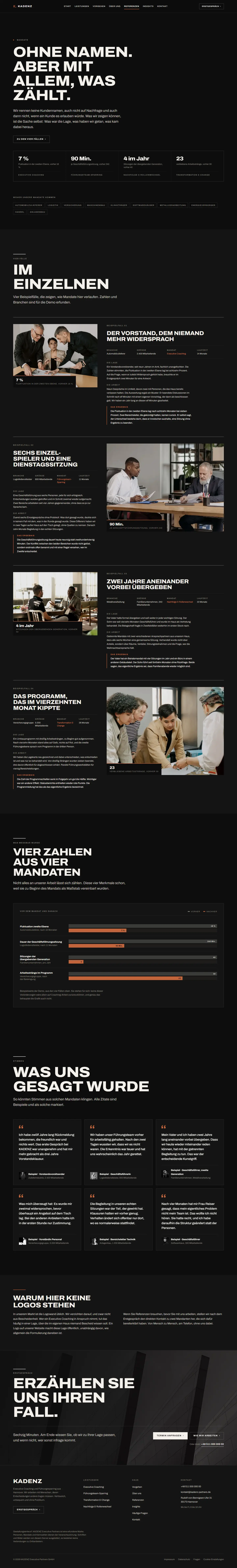 Referenzen des Templates Kadenz