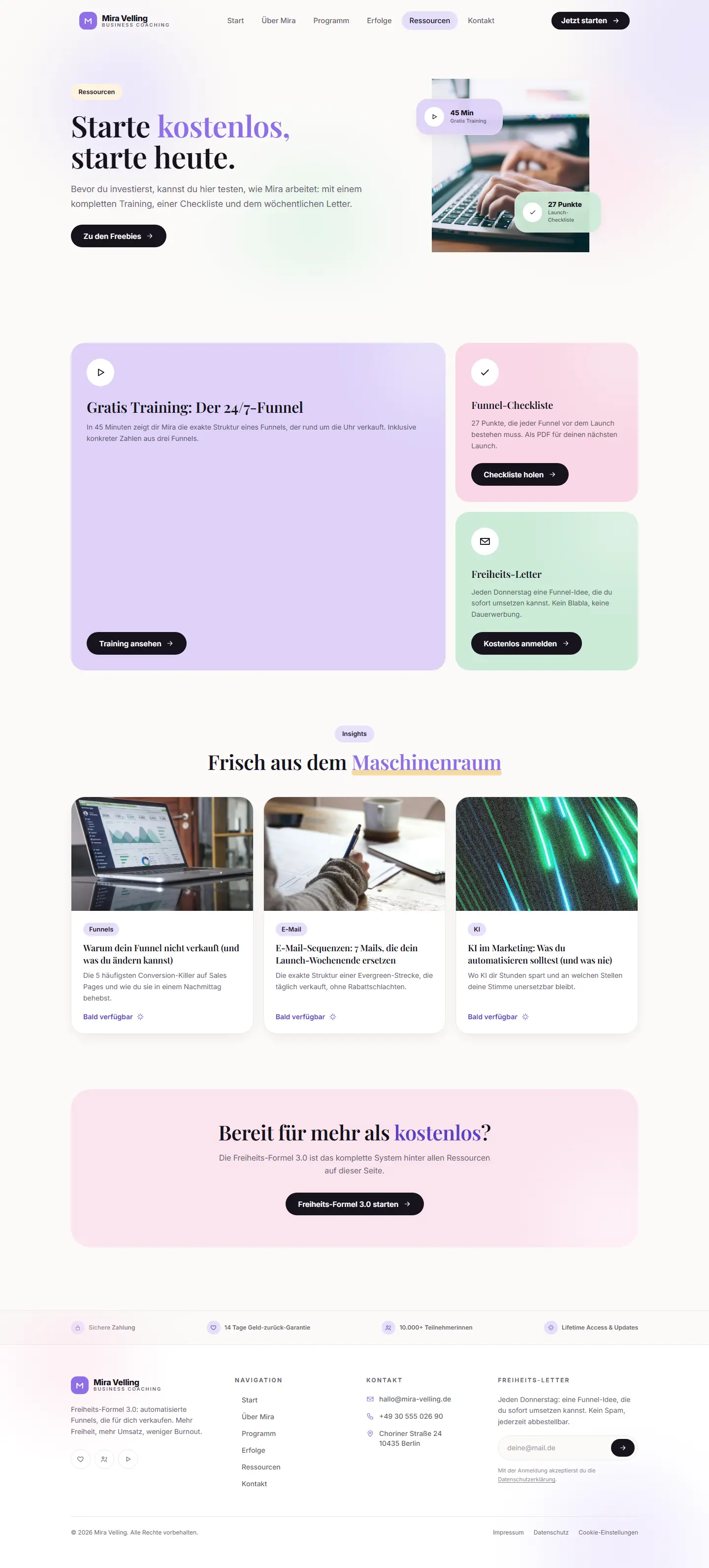 Ressourcen des Templates Velling