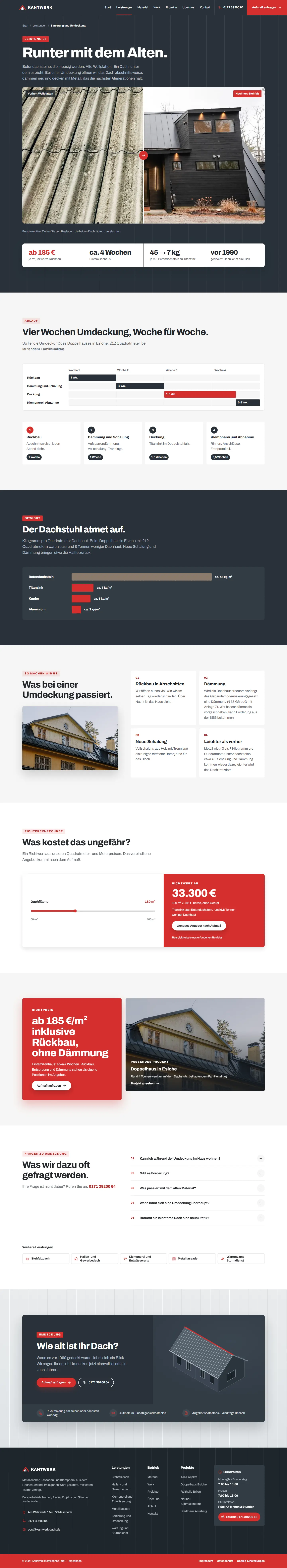Weitere Unterseite des Templates Kantwerk