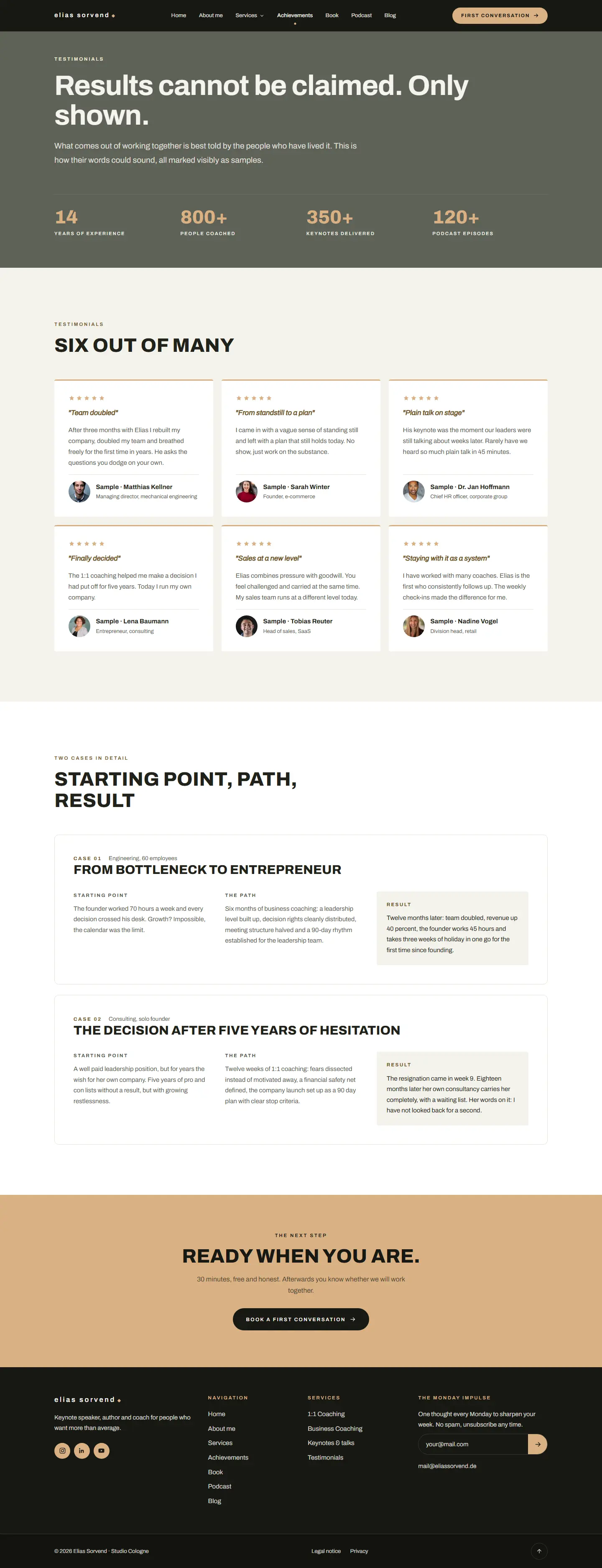 Voices page of the Sorvend template