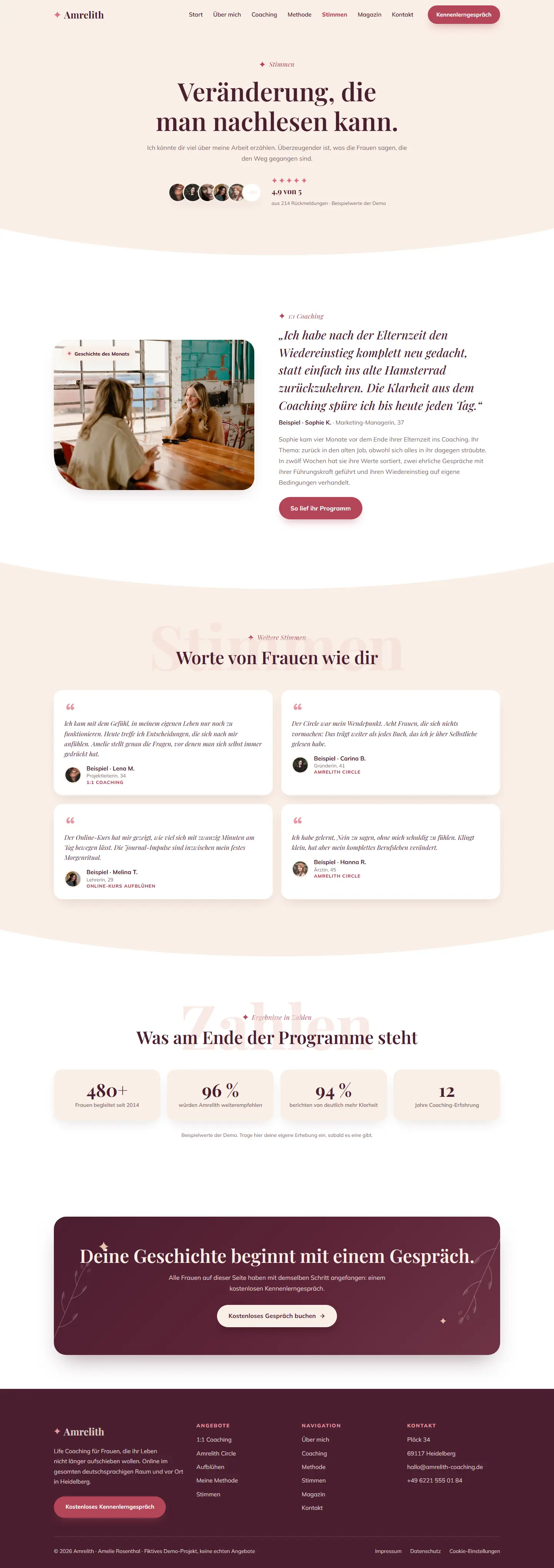 Weitere Unterseite des Templates Amrelith