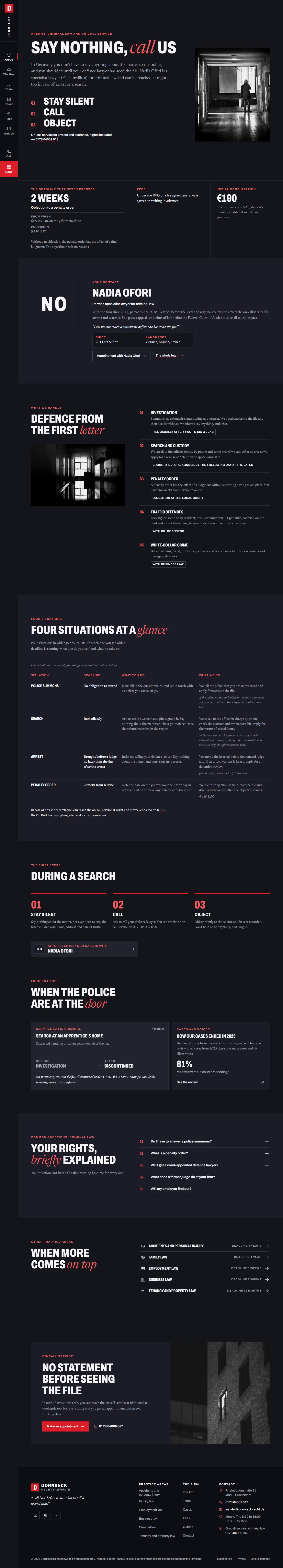 Criminal law, subpage of the Dornseck template