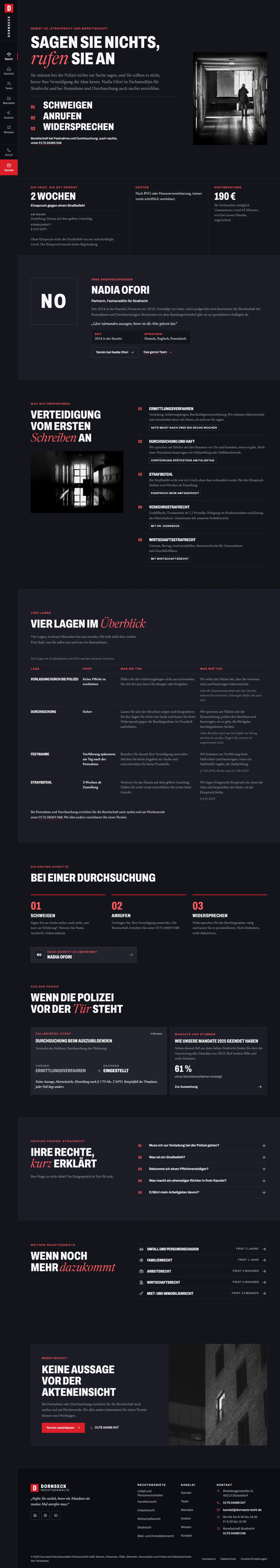 Strafrecht, Unterseite des Templates Dornseck