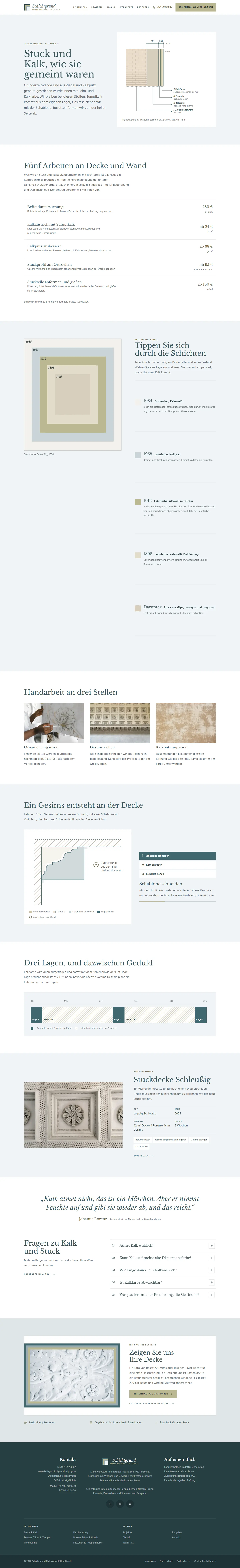 Das Herzstück des Templates Schichtgrund, komplette Seite