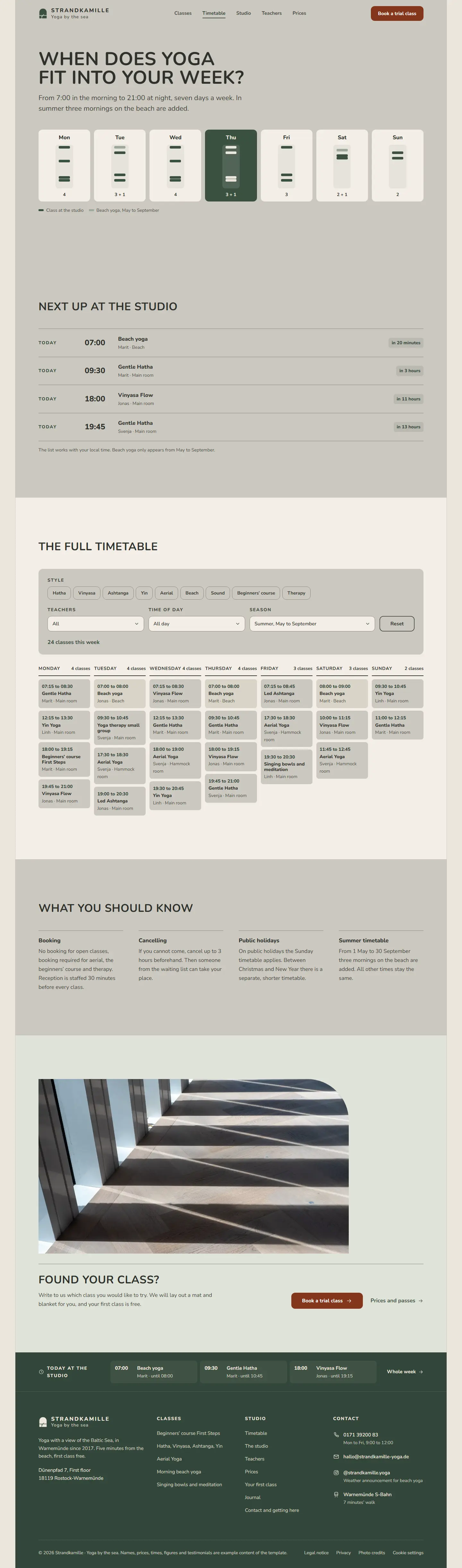 Centrepiece of the Strandkamille template, full page