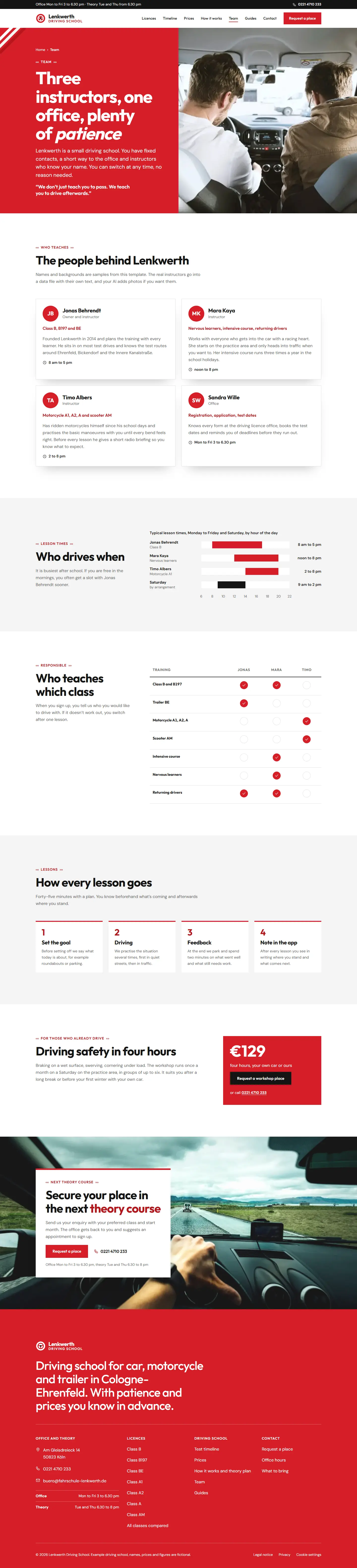 Team, subpage of the Lenkwerth template