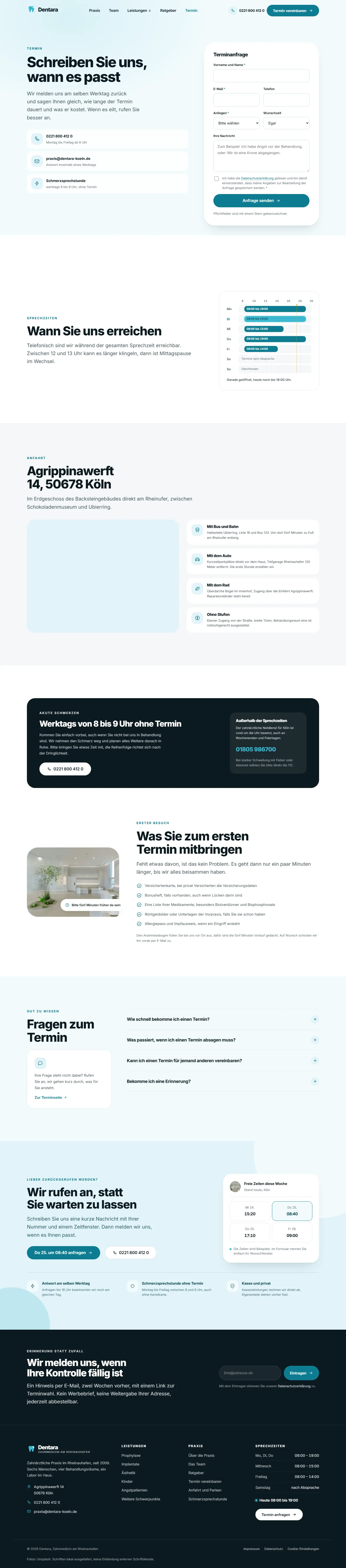 Die Woche auf einen Blick des Templates Dentara