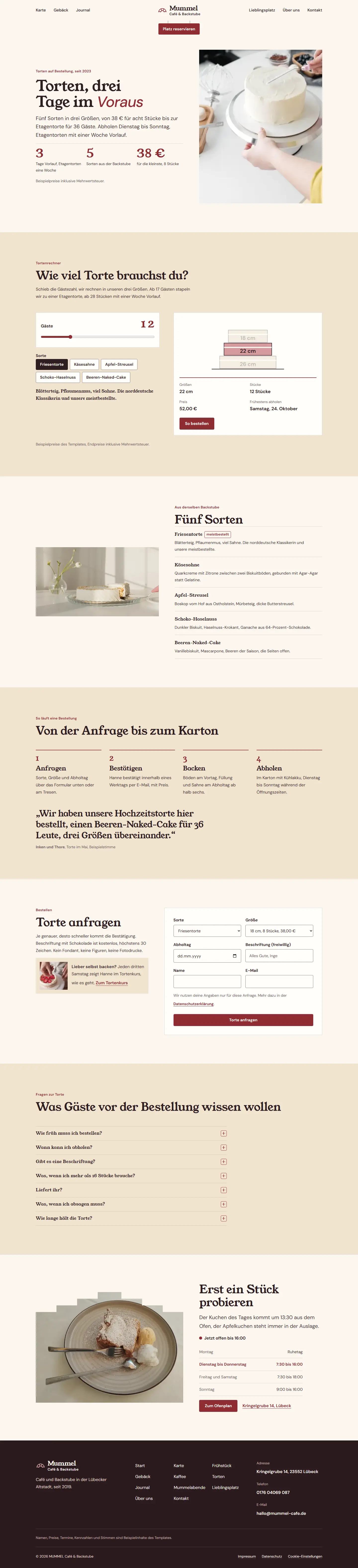 Torten, Unterseite des Templates Mummel
