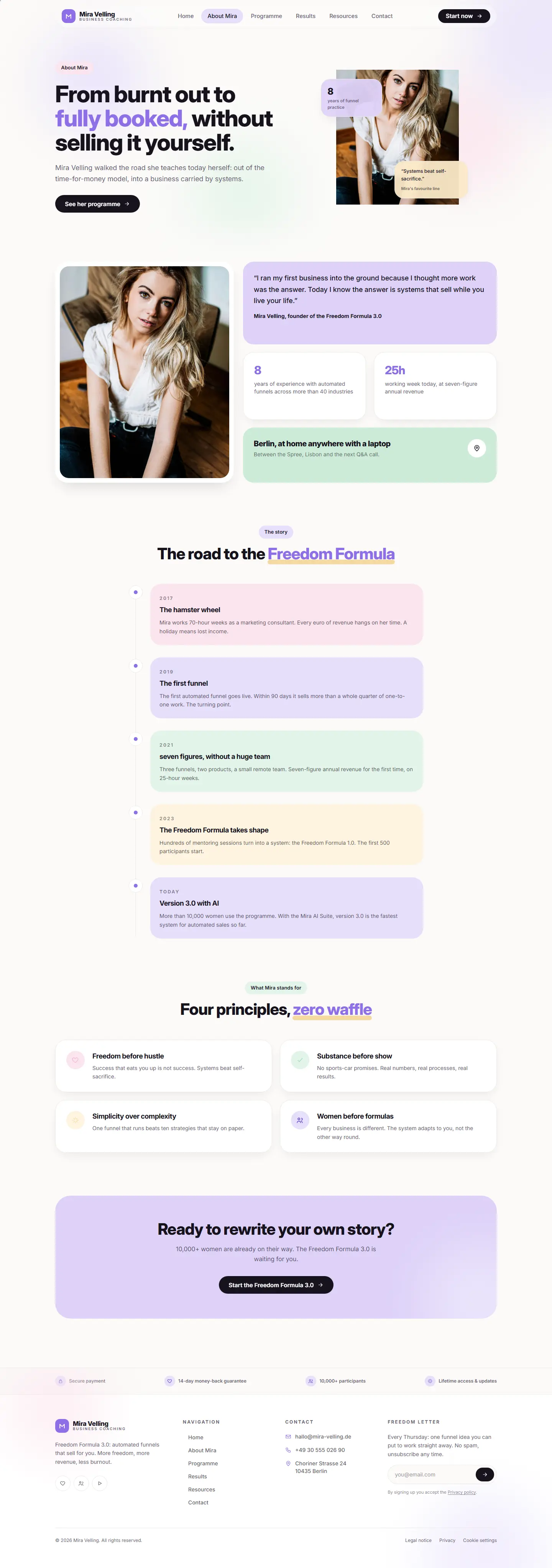 About page of the Velling template