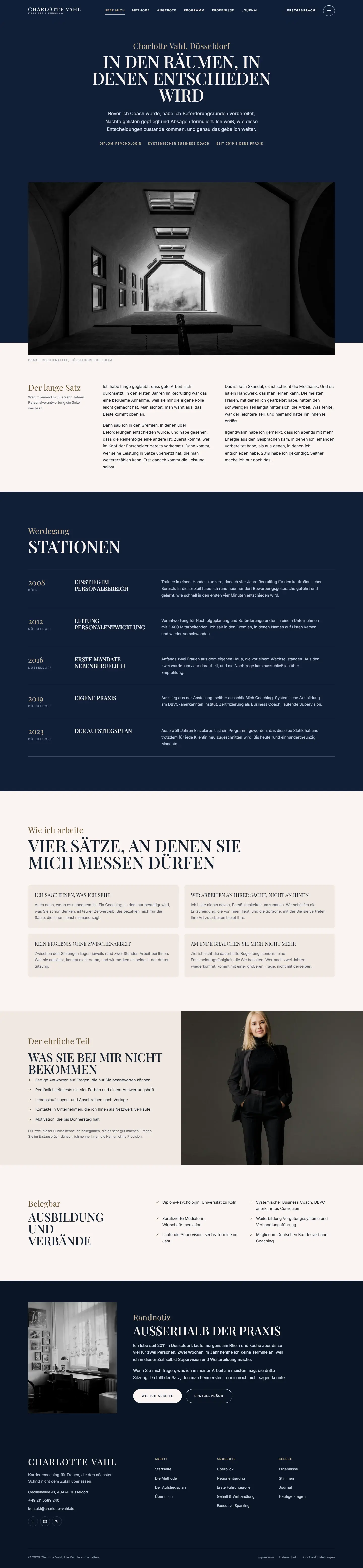 Unterseite des Templates Klarstand