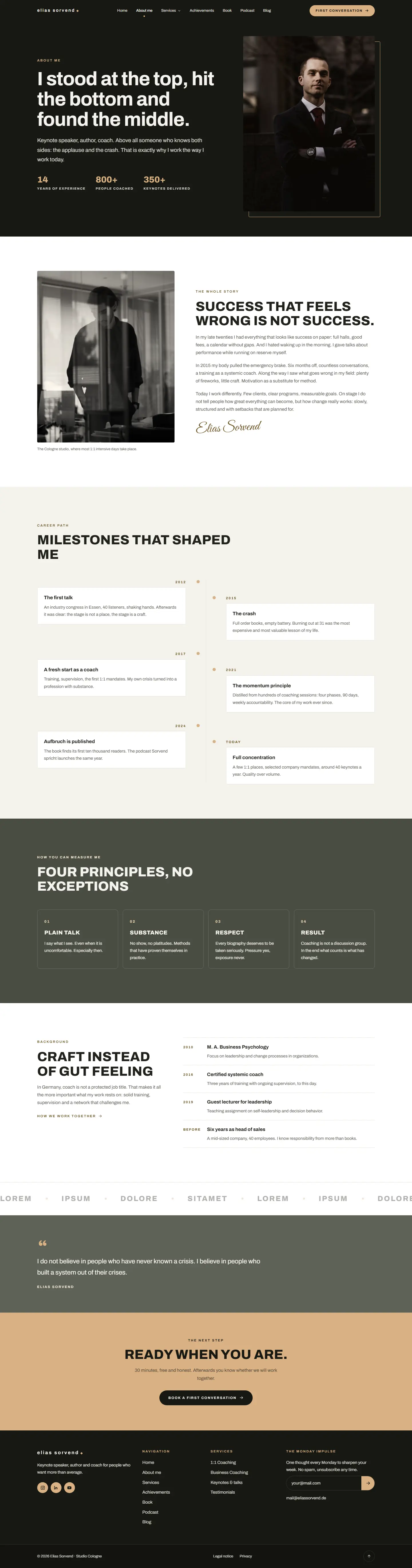 About page of the Sorvend template